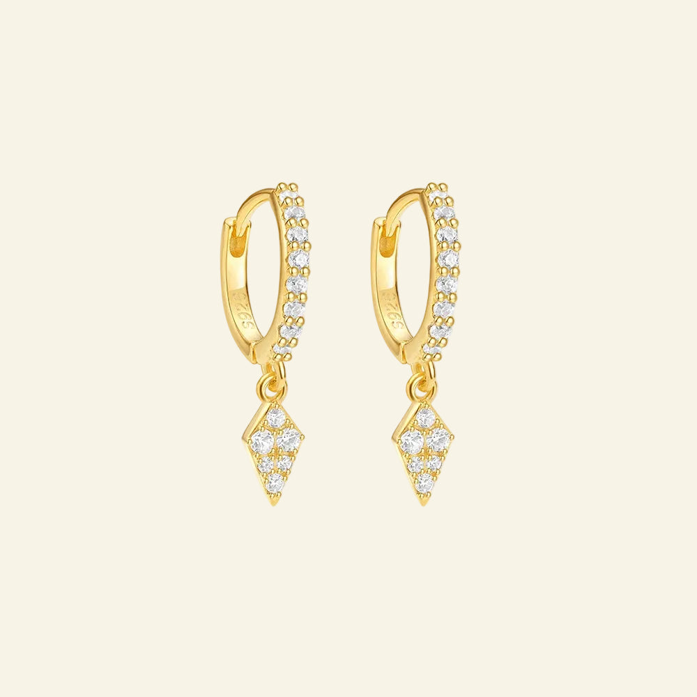 925 Sterling Silver Kite Zircon Pendant Minimalism Drop Earrings for Women 18K Gold Ins Simple Earrings Fine Jewelry