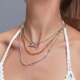 New Fashion Gold Color Punk Vintage Necklaces Thick Chain Statement Necklaces & Pendants Women Jewelry Wholesale