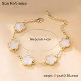 2 PCS Lucky Floral Bracelet Set for Women, Elegant Flower Chain Link Design, Charming and Timeless Jewelry, Great for Everyday Use and Special Events