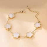 2 PCS Lucky Floral Bracelet Set for Women, Elegant Flower Chain Link Design, Charming and Timeless Jewelry, Great for Everyday Use and Special Events