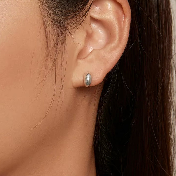 925 Sterling Silver Chunky Comma Stud Earrings Waterdrop Open Hoops Platinum Plated Fashion Fine Jewelry for Women Girls