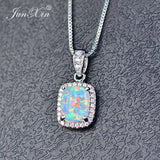 Female Luxury Necklaces White/Purple Necklaces & Pendants Fashion Blue Fire Opal Necklaces for Women Vintage Wedding Jewelry