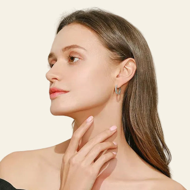 Heart to Heart Ear Buckle Pure 925 Sterling Silver Vintage Turquoise Hoop Earrings for Women & Girls Fine Jewelry Gifts