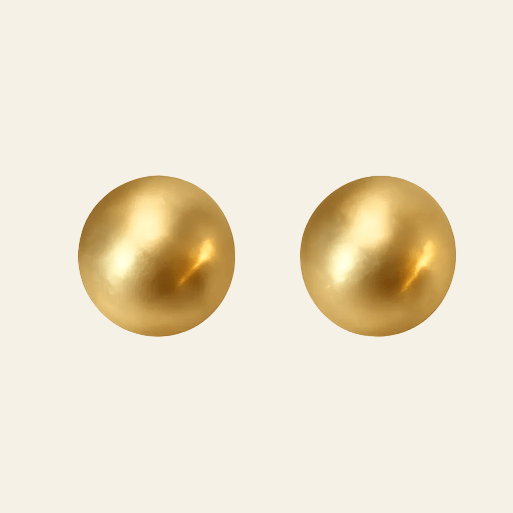 AuraSphere™ Matte Gold Statement Stud Earrings - AMORÉLUX