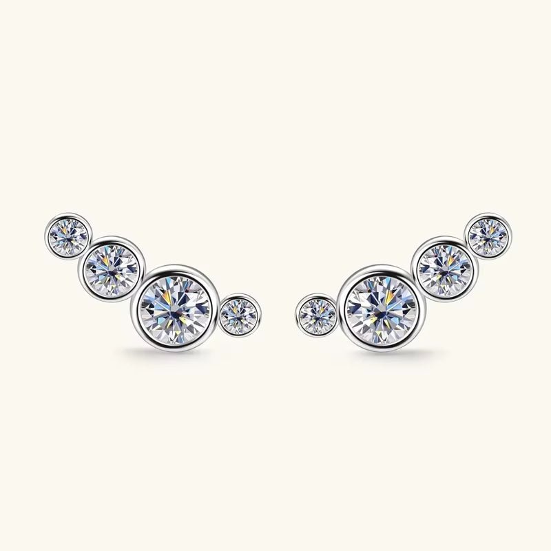 Auréole Moissanite Graduated Stud Earrings™ - AMORÉLUX