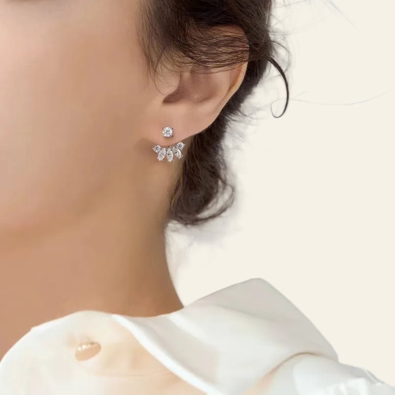 Aurielle Duo™ Convertible Moissanite Stud & Earcuff Earrings - AMORÉLUX