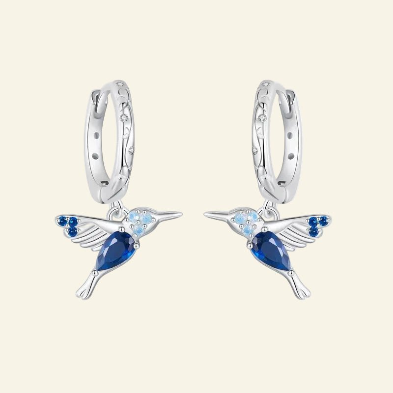AzureFlight™ Hummingbird Hoop Earrings - AMORÉLUX