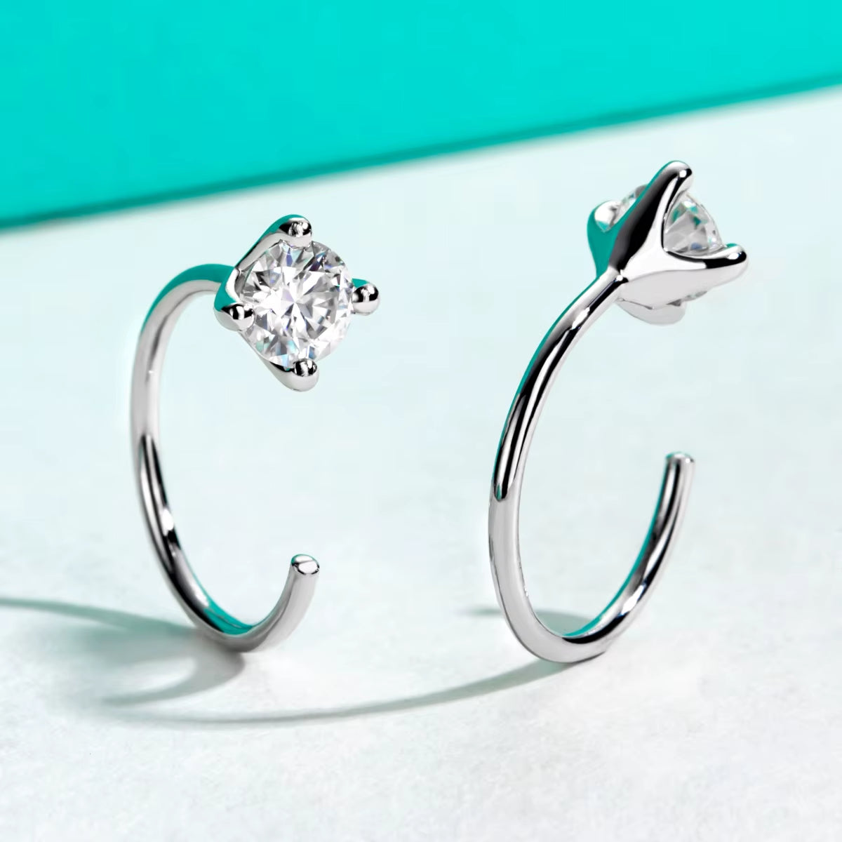 Anujewel 4Mm D Color Moissanites Classic Hoop Earrings for Women 925 Sterling Silver Jewelry 18K Gold Plated Earring Wholesale