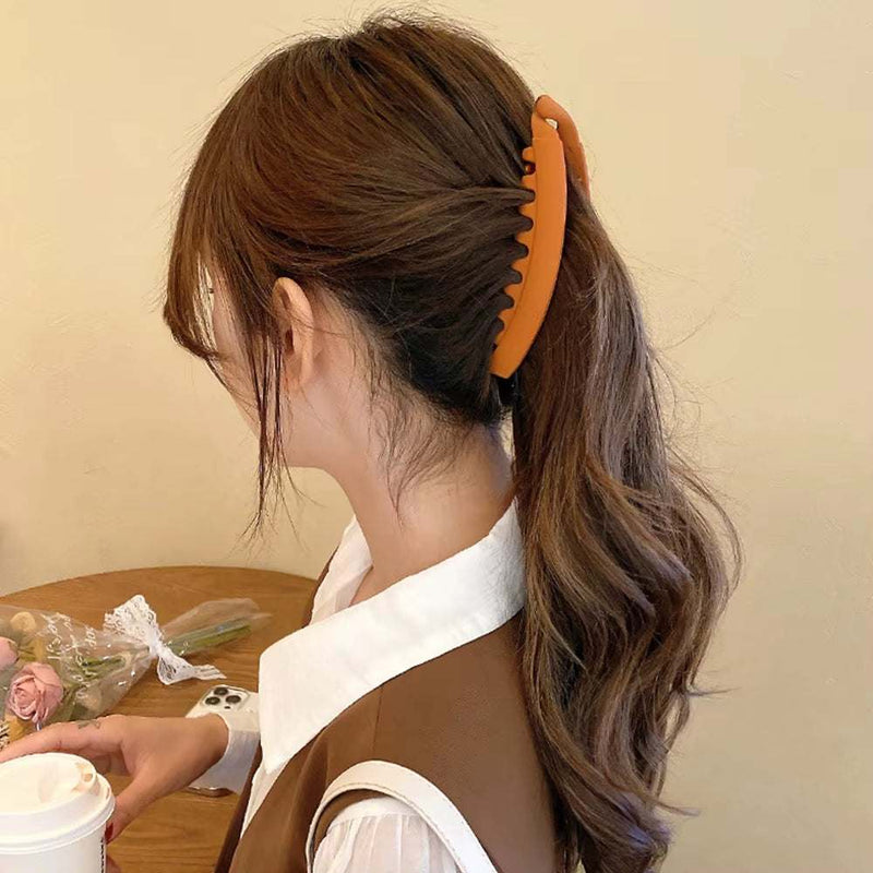 Frosted Hair Clips Solid Color Banana Claw Women Hair Accessories Fashion Ponytail Barrettes Headwear