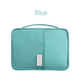 Waterproof blue Oxford passport holder travel wallet with handle
