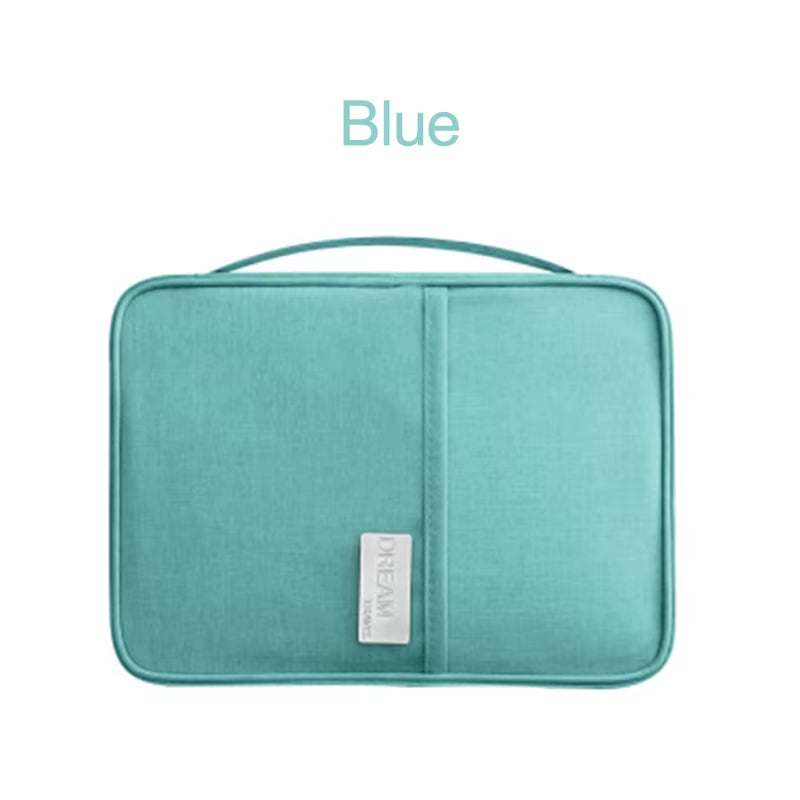 Waterproof blue Oxford passport holder travel wallet with handle