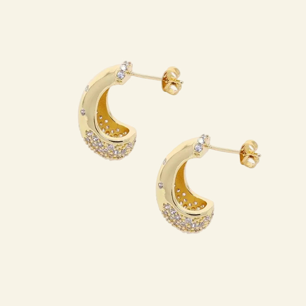 2025 Gold Plated Waterdrop Earrings Paved Bling Cubic Zircon for Women New Arrived Fashion Jewelry
