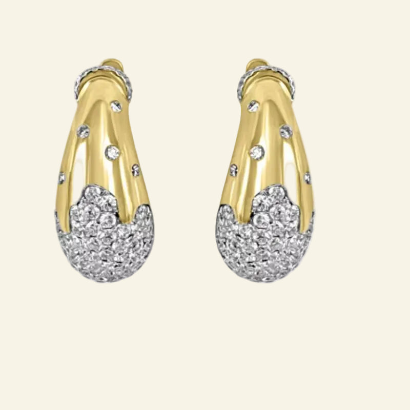 2025 Gold Plated Waterdrop Earrings Paved Bling Cubic Zircon for Women New Arrived Fashion Jewelry