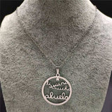 Grandmother Stainless Steel Statement Necklace Women Jewlery Silver Color Necklaces & Pendants Jewelry Navidad N18021