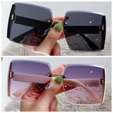 Korean Style Classic Black Big Square Shades Sunglasses for Women Men Fashion Women Sunglasses with Uv Protection