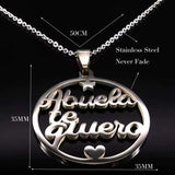 Grandmother Stainless Steel Statement Necklace Women Jewlery Silver Color Necklaces & Pendants Jewelry Navidad N18021