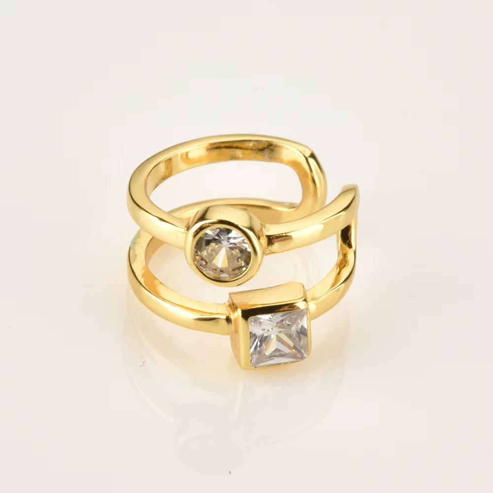 925 Sterling Silver Gold Zircon Circle Ear Cuff Earring Non Piercing Clips Earcuff 2020 Jewelry Party Rock Punk Jewels