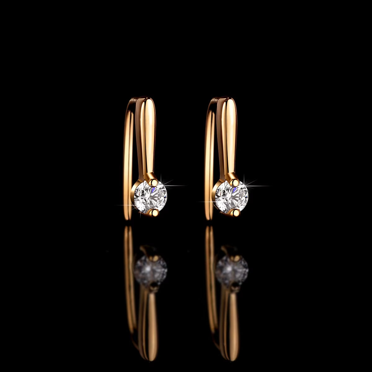 18K Gold Earrings for Women, 10-Point Earrings, Simple Style, Wedding Moissanite PT950, Platinum Gift Earrings
