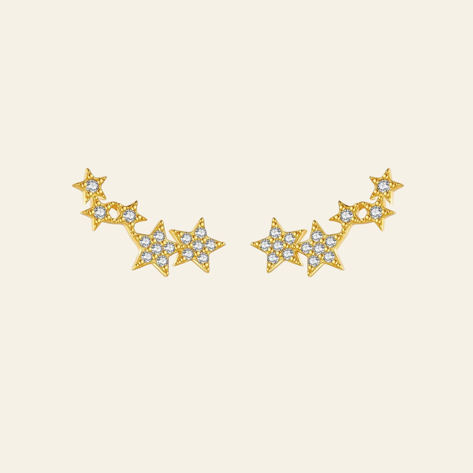 925 Sterling Silver Fine Star Long Stud Earring Clear Zircon CZ Fashion Fine Jewelry Line Star Crystal Jewelry