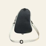 Halloween cartoon ghost themed sling bag with adjustable white strap and mesh back panel