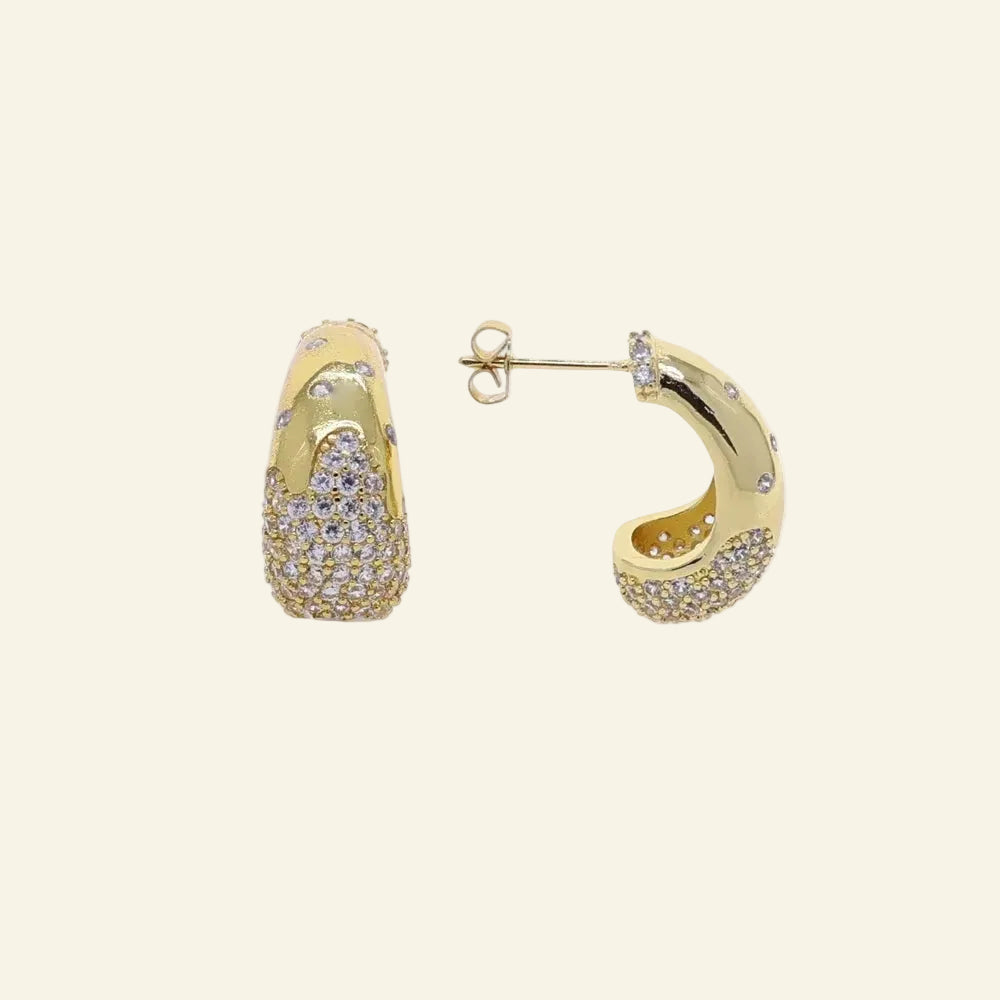 2025 Gold Plated Waterdrop Earrings Paved Bling Cubic Zircon for Women New Arrived Fashion Jewelry