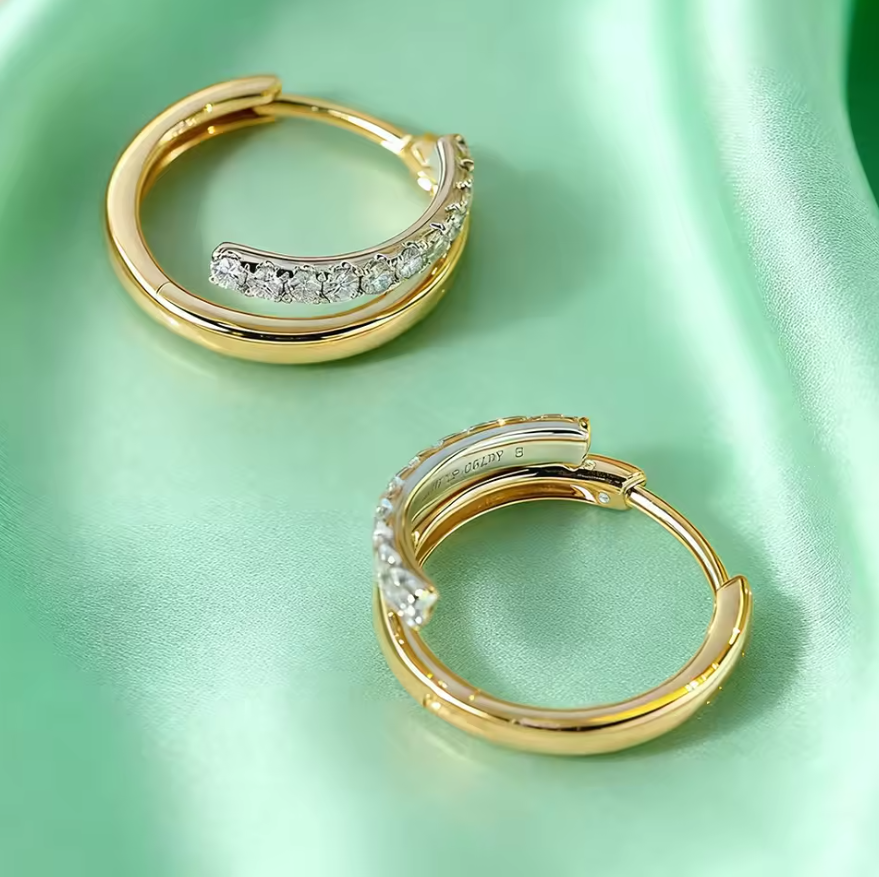 Duvelle™ Twin Moissanite Hoop Earrings