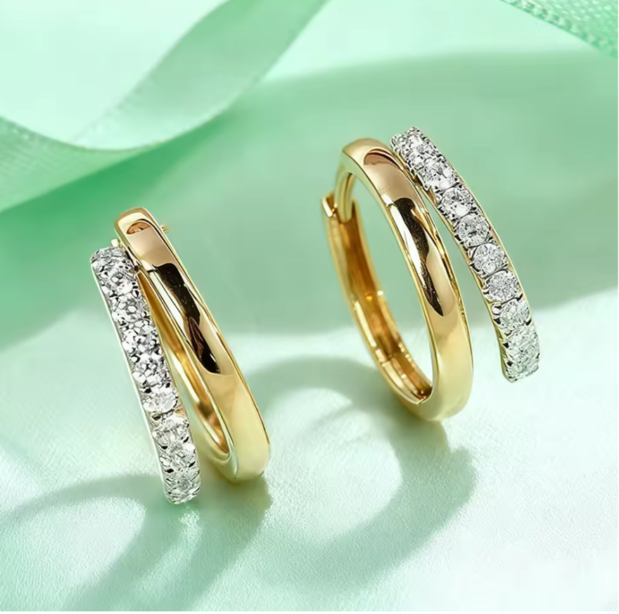 Duvelle™ Twin Moissanite Hoop Earrings