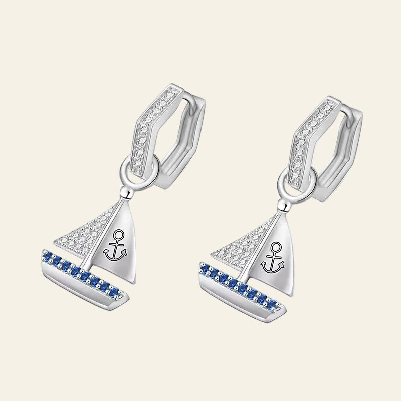 Korean Drop Earrings Boat Anchor Original 925 Sterling Silver Statement Earrings for Women Fashion Jewelry