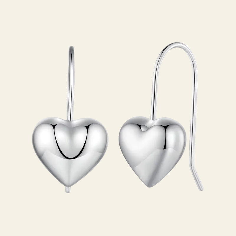 Chunky 925 Sterling Silver Earrings for Women, Lightweight Heart Hollow Hypoallergenic Hoop Earrings for Women Girls