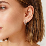 Women'S 925 Sterling Silver Hoop Earrings with Cubic Zirconia, Delicate and Small Hypoallergenic round Earrings, Fashionable Jewelry Gift, Suitable for Daily Wear and Parties