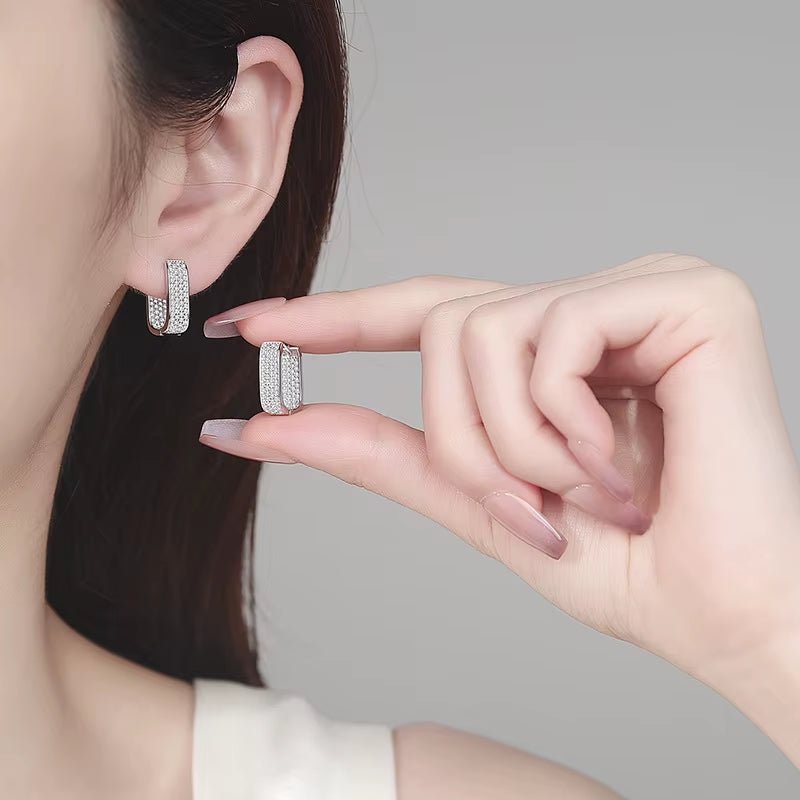 Luminéa Pavé™ Full Moissanite Hoop Earrings - AMORÉLUX