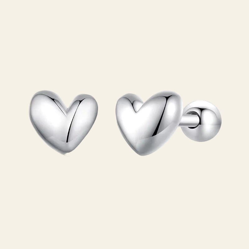 Mini Heart Essence™ 925 Sterling Silver Stud Earrings - AMORÉLUX