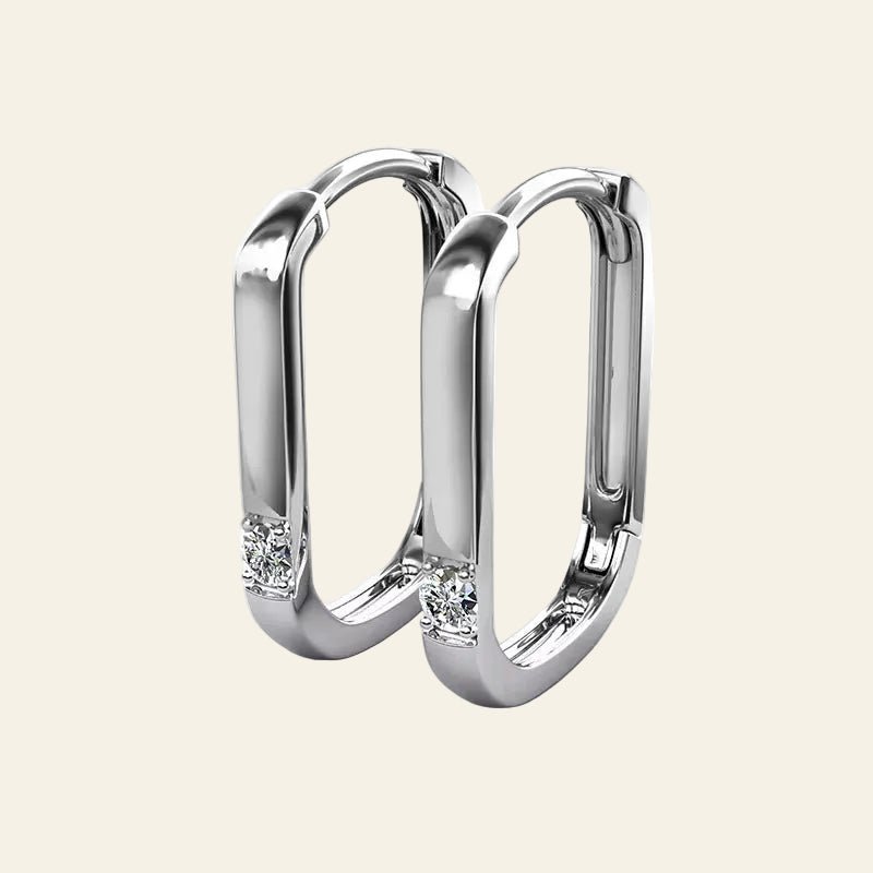 Ovallé™ Inset Moissanite Oval Hoop Earrings - AMORÉLUX