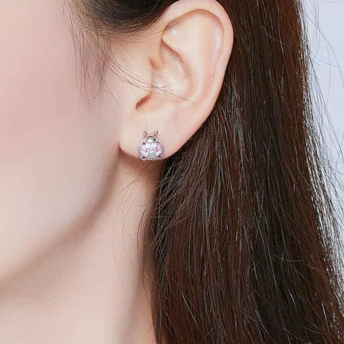 Roselune™ Ladybug Pavé Stud Earrings - AMORÉLUX