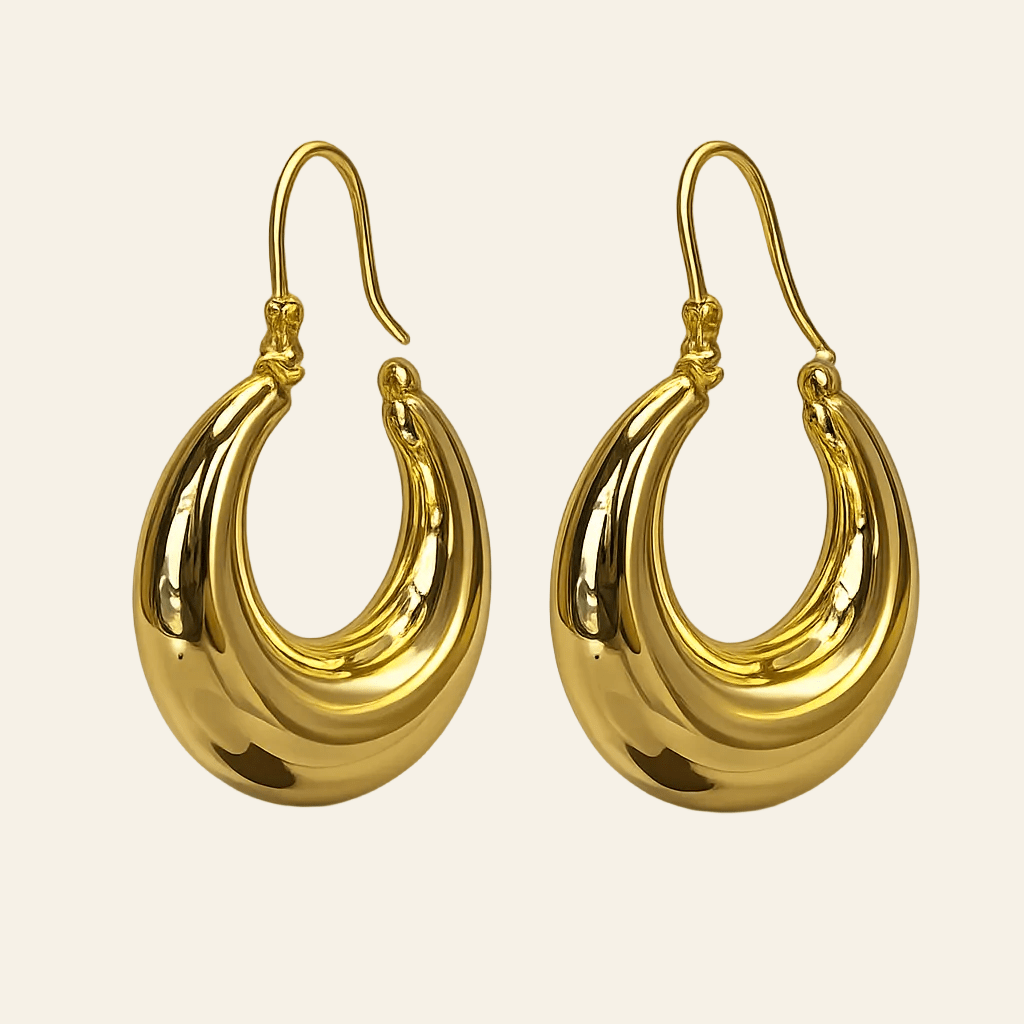 SculptAura™ Bold Gold Statement Hoop Earrings - AMORÉLUX