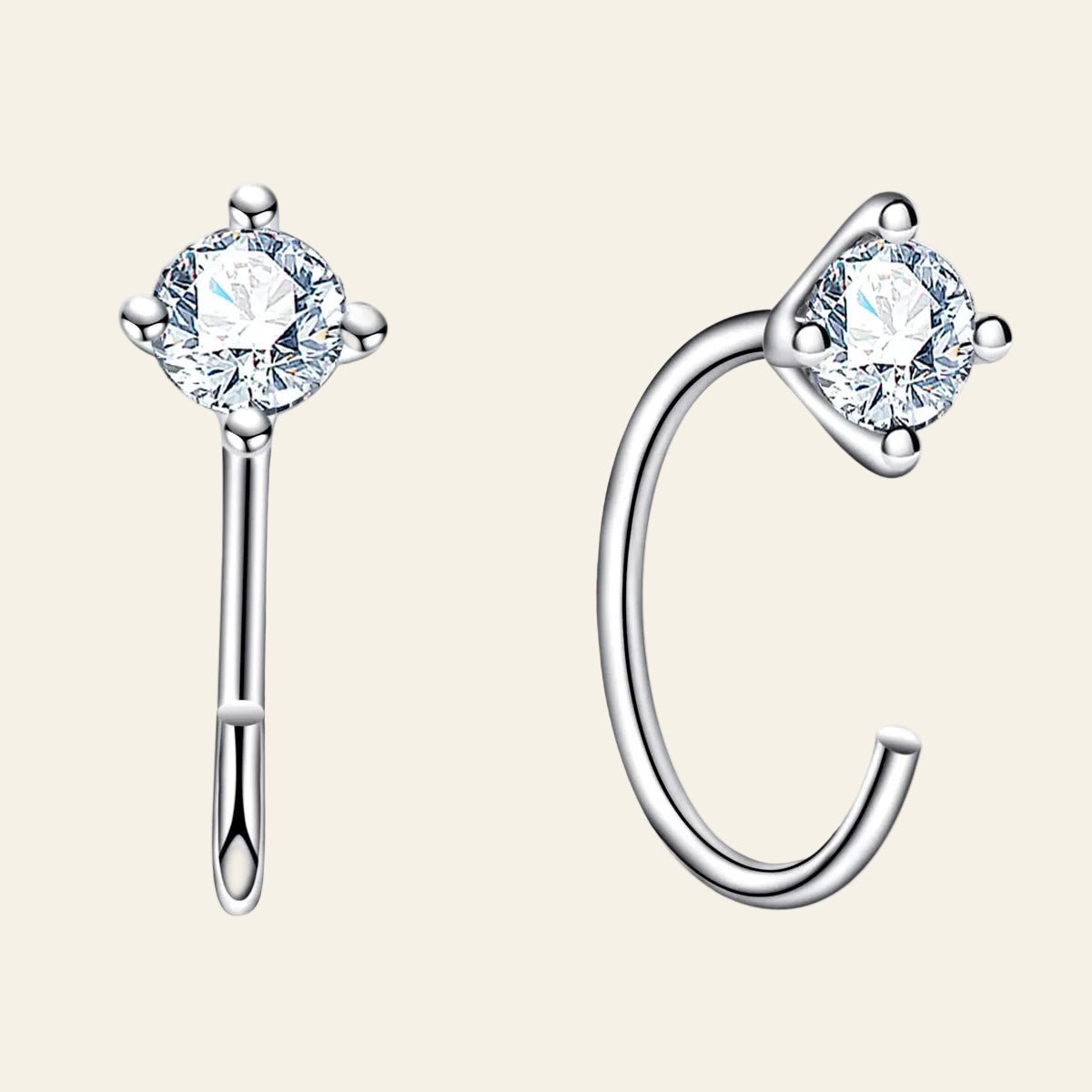 Vireon™ D - Color Moissanite Open Hoop Earrings - AMORÉLUX